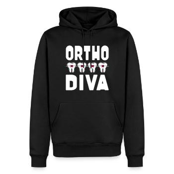 Zahnspange Kieferorthopäde - Männer Premium Bio Hoodie - Schwarz - Vorne - Nico (187cm)