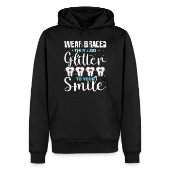 Zahnspange Kieferorthopäde - Männer Premium Bio Hoodie - Schwarz - Vorne - Nico (187cm)
