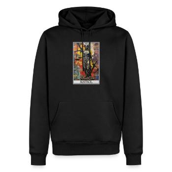 Tarotkarten Tarotkarte Justice Gerechtigkeit - Männer Premium Bio Hoodie - Schwarz - Vorne - Nico (187cm)