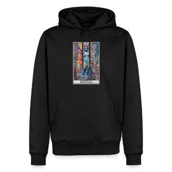 Tarotkarten Tarotkarte Justice Gerechtigkeit - Männer Premium Bio Hoodie - Schwarz - Vorne - Nico (187cm)