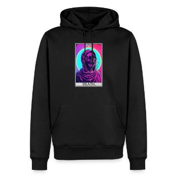 Carte de Tarot, Carte de Tarot, Mort - Sweat à capuche Premium bio Homme - noir - Devant - Nico (187cm)