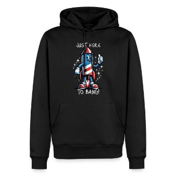 Ici pour sonner le 4 juillet Memorial Day Indépendance - Sweat à capuche Premium bio Homme - noir - Devant - Nico (187cm)