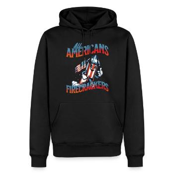 Tous les pétards américains 4 juillet Memorial Day - Sweat à capuche Premium bio Homme - noir - Devant - Nico (187cm)
