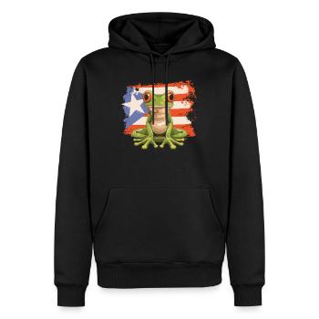 Coqui Frosch Symbol Taino Boricua Puerto - Männer Premium Bio Hoodie - Schwarz - Vorne - Nico (187cm)