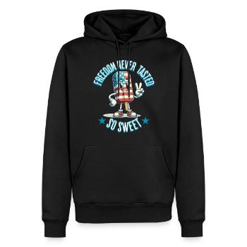 Taste of Freedom 4 juillet Ice Cream Design - Sweat à capuche Premium bio Homme - noir - Devant - Nico (187cm)