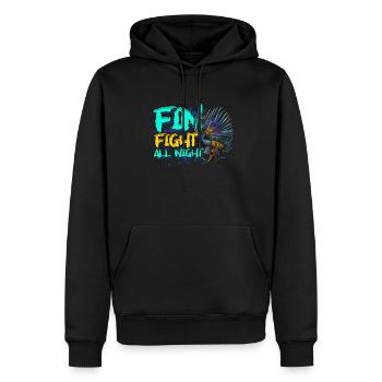 Combat d’ailerons de poisson Betta toute la nuit - Sweat à capuche Premium bio Homme - noir - Devant - Nico (187cm)