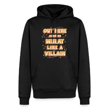 Allergie au blé ici : éviter le blé - Sweat à capuche Premium bio Homme - noir - Devant - Nico (187cm)