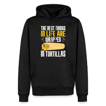 Burrito Gift - Männer Premium Bio Hoodie - Schwarz - Vorne - Nico (187cm)