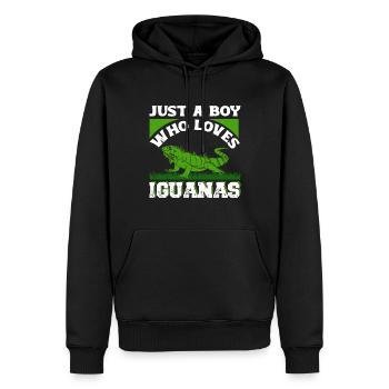 Herpétologiste amateur de reptiles iguanien - Sweat à capuche Premium bio Homme - noir - Devant - Nico (187cm)