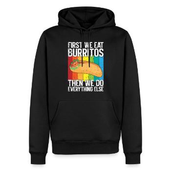 Burrito Gift - Männer Premium Bio Hoodie - Schwarz - Vorne - Nico (187cm)