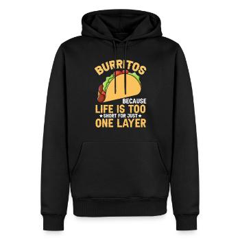 Burrito Gift - Männer Premium Bio Hoodie - Schwarz - Vorne - Nico (187cm)