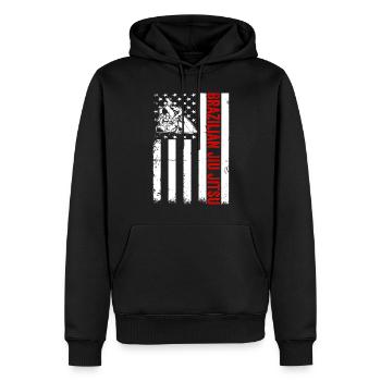 Jiu Jitsu Arts martiaux Jiu Jitsu brésilien Drapeau américain - Sweat à capuche Premium bio Homme - noir - Devant - Nico (187cm)