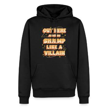 Allergie aux crevettes ici : éviter les crevettes - Sweat à capuche Premium bio Homme - noir - Devant - Nico (187cm)