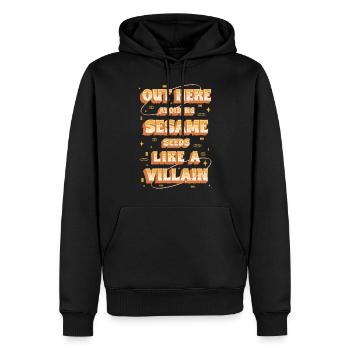 Capsule Allergie aux fruits ici Éviter les graines - Sweat à capuche Premium bio Homme - noir - Devant - Nico (187cm)