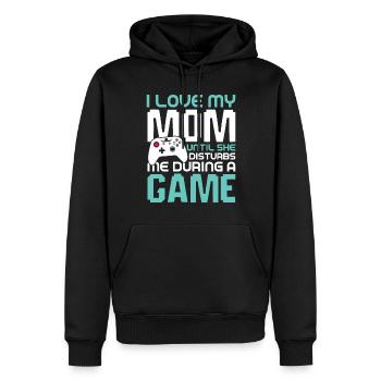 Play Controller Gaming Hat Mich Während Meines - Männer Premium Bio Hoodie - Schwarz - Vorne - Nico (187cm)