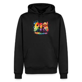 Légende du jeu J’ai interrompu mon jeu, - Sweat à capuche Premium bio Homme - noir - Devant - Nico (187cm)