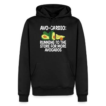 Avocado Gifts - Männer Premium Bio Hoodie - Schwarz - Vorne - Nico (187cm)