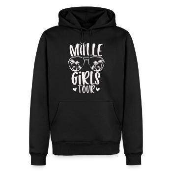 Visite des filles de Malle - Sweat à capuche Premium bio Homme - noir - Devant - Nico (187cm)