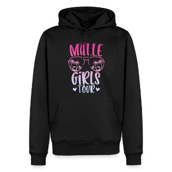 Visite des filles de Malle - Sweat à capuche Premium bio Homme - noir - Devant - Nico (187cm)