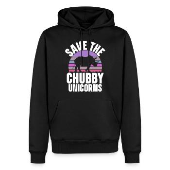 Speichern Sie Die Molligen Einhörner Fat Rino - Männer Premium Bio Hoodie - Schwarz - Vorne - Nico (187cm)