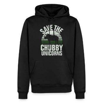 Speichern Sie Die Molligen Einhörner Fat Rino - Männer Premium Bio Hoodie - Schwarz - Vorne - Nico (187cm)