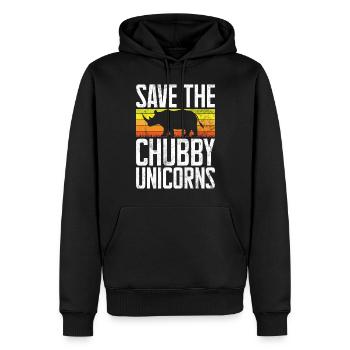 Speichern Sie Die Molligen Einhörner Fat Rino - Männer Premium Bio Hoodie - Schwarz - Vorne - Nico (187cm)