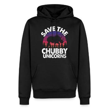 Speichern Sie Die Molligen Einhörner Fat Rino - Männer Premium Bio Hoodie - Schwarz - Vorne - Nico (187cm)