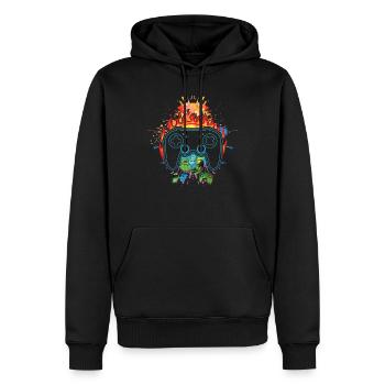 Légende du jeu J’ai interrompu mon jeu, - Sweat à capuche Premium bio Homme - noir - Devant - Nico (187cm)