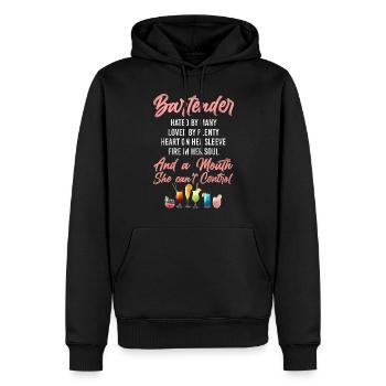 Barman Mixologue Barman - Sweat à capuche Premium bio Homme - noir - Devant - Nico (187cm)