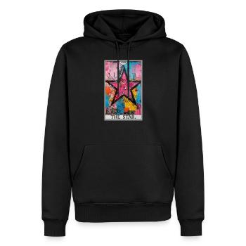 Cartes de tarot Carte de tarot L’étoile L’étoile - Sweat à capuche Premium bio Homme - noir - Devant - Nico (187cm)