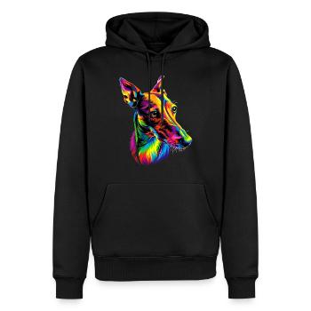 Lévrier Chiens Couleurs Colorées Pop Art Chien Lévrier - Sweat à capuche Premium bio Homme - noir - Devant - Nico (187cm)