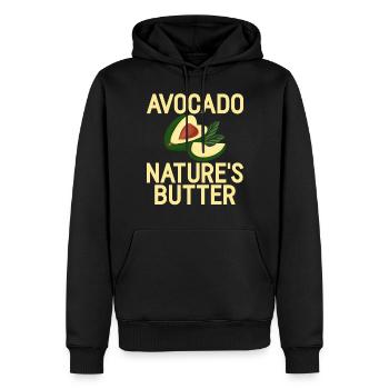 Avocado Gifts - Männer Premium Bio Hoodie - Schwarz - Vorne - Nico (187cm)