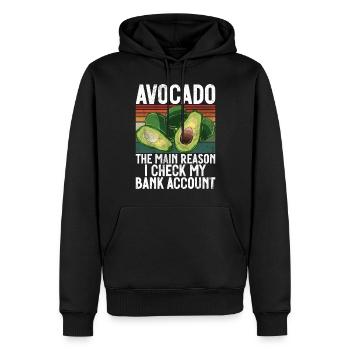 Avocado Gifts - Männer Premium Bio Hoodie - Schwarz - Vorne - Nico (187cm)
