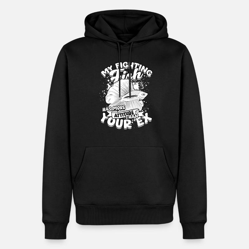 Poisson Betta Betta siamois - Sweat à capuche Premium bio Homme - noir