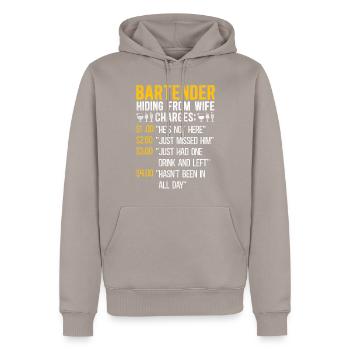 Bartender Mixologist Bartender - Men’s Premium Organic Hoodie - taupe - Front - Nico (187cm)