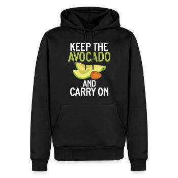 Avocado Gifts - Männer Premium Bio Hoodie - Schwarz - Vorne - Nico (187cm)