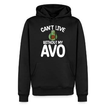 Avocado Gifts - Männer Premium Bio Hoodie - Schwarz - Vorne - Nico (187cm)