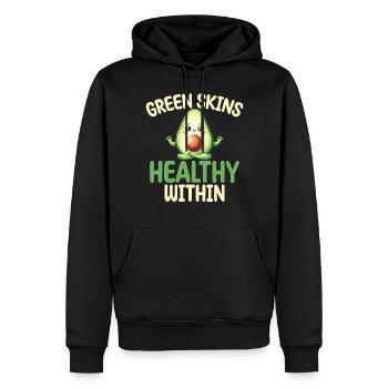 Avocado Gifts - Männer Premium Bio Hoodie - Schwarz - Vorne - Nico (187cm)