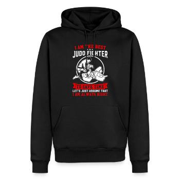 Drôle de dicton de judo - Je suis le meilleur combattant de judo - Sweat à capuche Premium bio Homme - noir - Devant - Nico (187cm)