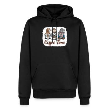 Gnome drôle & Amateur de café Café des nains de jardin - Sweat à capuche Premium bio Homme - noir - Devant - Nico (187cm)