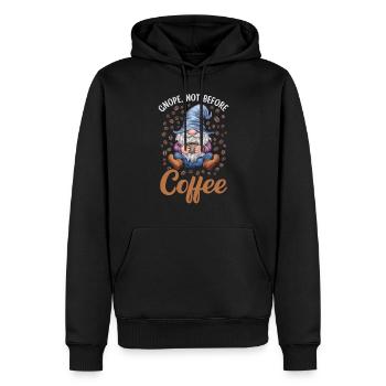 Gnome drôle & Amateur de café Café des nains de jardin - Sweat à capuche Premium bio Homme - noir - Devant - Nico (187cm)
