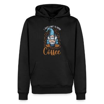 Gnome drôle & Amateur de café Café des nains de jardin - Sweat à capuche Premium bio Homme - noir - Devant - Nico (187cm)