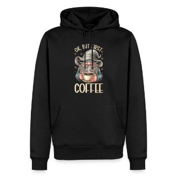 Gnome drôle & Amateur de café Café des nains de jardin - Sweat à capuche Premium bio Homme - noir - Devant - Nico (187cm)