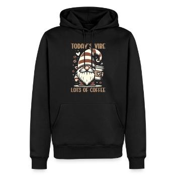Gnome drôle & Amateur de café Café des nains de jardin - Sweat à capuche Premium bio Homme - noir - Devant - Nico (187cm)