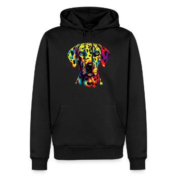 Dalmatiner Hunde Bunte Farben Pop Art Regenbogen - Männer Premium Bio Hoodie - Schwarz - Vorne - Nico (187cm)