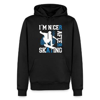 Art de planche à roulettes pour garçons filles hommes cadeaux de planche à roulettes - Sweat à capuche Premium bio Homme - noir - Devant - Nico (187cm)