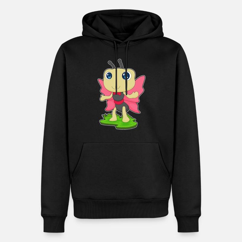 Schmetterling Fliege - Männer Premium Bio Hoodie - Schwarz