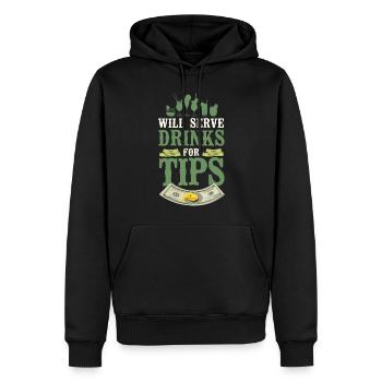 Bartender Mixologist Will Serve - Männer Premium Bio Hoodie - Schwarz - Vorne - Nico (187cm)