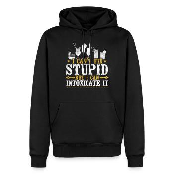 Bartender Mixologist I Can't Fix - Männer Premium Bio Hoodie - Schwarz - Vorne - Nico (187cm)