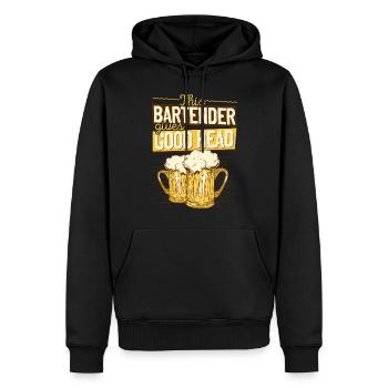 Bartender Mixologist This - Männer Premium Bio Hoodie - Schwarz - Vorne - Nico (187cm)